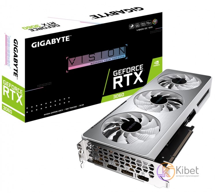 Видеокарта GeForce RTX 3060, Gigabyte, VISION OC (Limited Hash Rate), 12Gb GDDR6