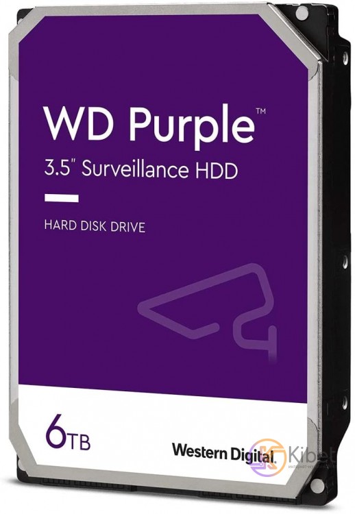 Жесткий диск 3.5' 6Tb Western Digital Purple, SATA3, 128Mb, 5640 rpm (WD62PURZ)
