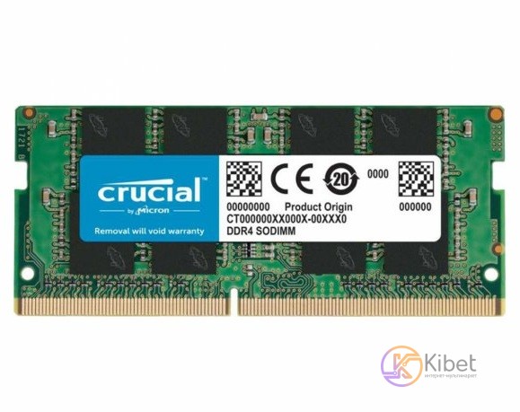 Модуль памяти SO-DIMM, DDR4, 8Gb, 2666 MHz, Crucial, CL19, 1.2V (CB8GS2666)
