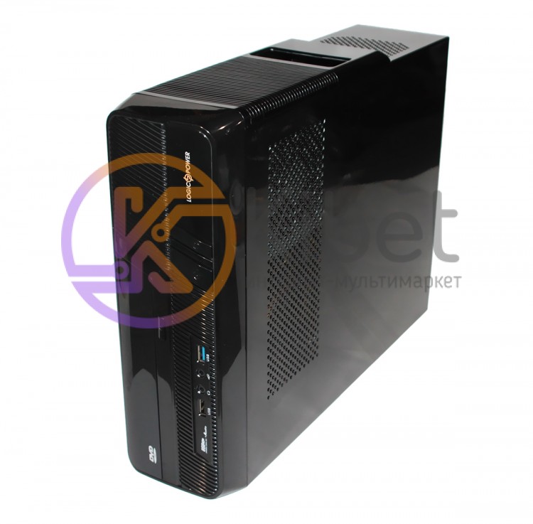Корпус LogicPower S6055BK Black, 400W, 80mm, Slim, Micro ATX Mini ITX, 3.5mm х
