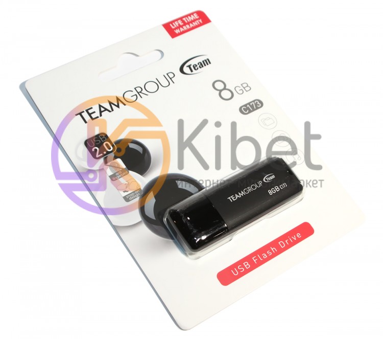 USB Флеш накопитель 8Gb Team C173 Pearl Black, TC1738GB01