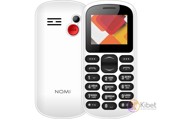 Мобильный телефон Nomi i187 White, 2 Sim, 1.77' (128x160) TFT, microSD (max 32Gb