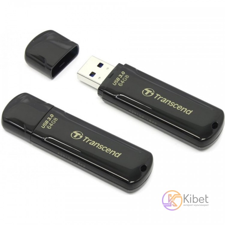 USB 3.1 Флеш накопитель 64Gb Transcend JetFlash 700, Black (TS64GJF700)