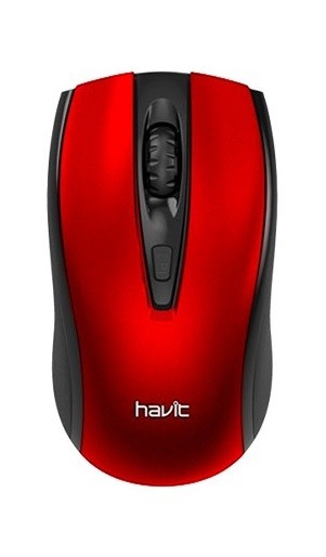 Мышь беспроводная Havit HV-MS858GT, Black Red, USB, 2.4GHz, 600 1200 1600 dpi, д