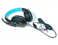 Наушники Esperanza 'Crown', Black Blue, 2x3.5 мм, микрофон, 105 дБ, 32 Ом, 2 м (