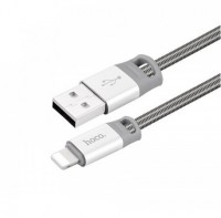Кабель USB - Lightning, Hoco Golden shield 1.2M 2.1A U27, Metal Grey