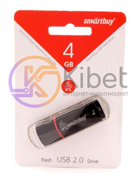 USB Флеш накопитель 4Gb Smartbuy Crown Black, SB4GBCRW-K