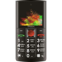 Мобильный телефон Sigma mobile Comfort 50 Solo Black 'бабушкофон ', 2 MiniSim, д