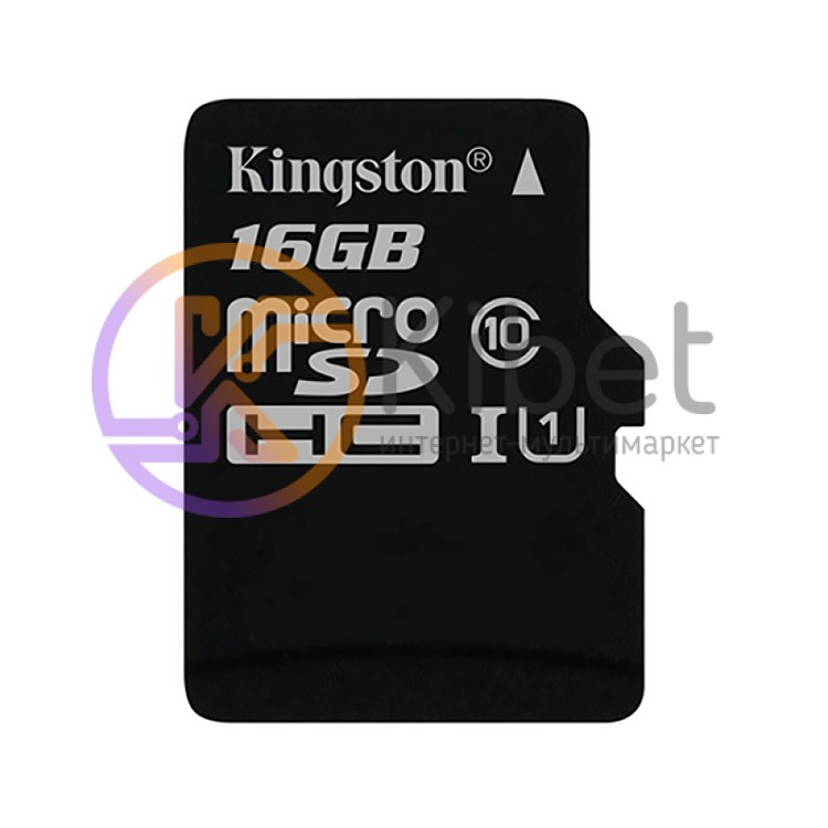 Карта памяти microSDHC, 16Gb, Class10 UHS-I, Kingston Canvas Select, (R-80MB s),