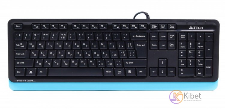 Клавиатура A4tech FKS10 Fstyler Sleek MMedia Comfort, USB, Blue, (US+Ukrainian+R