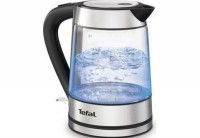 Чайник Tefal KI730D30 Glass Kettle Silver-Black, 2200W, 1.7 л, дисковый, с подсв