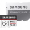 Карта памяти microSDXC, 64Gb, Class10 UHS-I, Samsung Pro Endurance, SD адаптер (