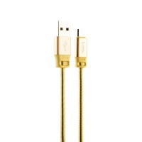 Кабель USB - Lightning, Hoco Golden shield 1.2M 2.1A U27, Gold