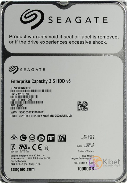 Жесткий диск 3.5' 10Tb Seagate Enterprise Capacity, SATA3, 256Mb, 7200 rpm (ST10