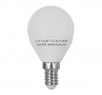 Лампа светодиодная E14, 6W, 4100K, G45, Ergo, 540 lm, 220V