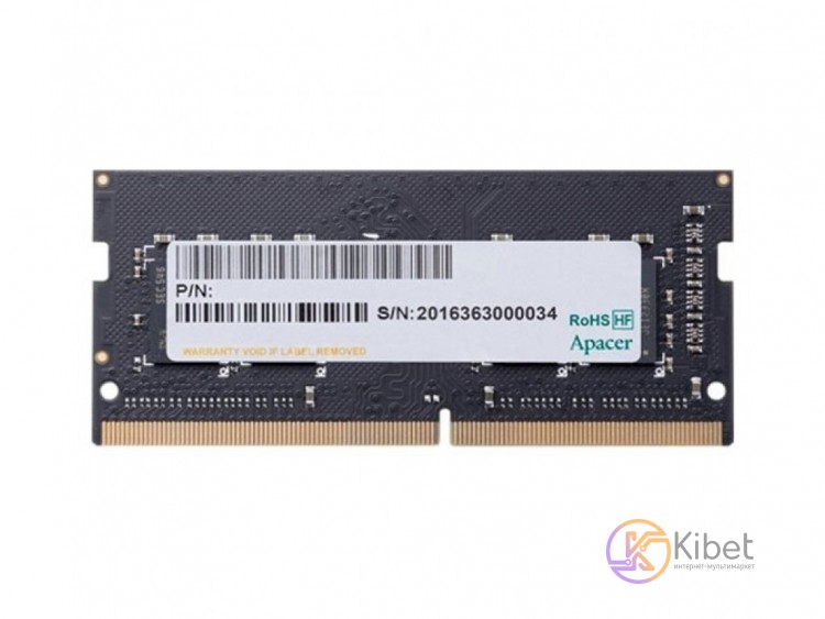 Модуль памяти SO-DIMM, DDR4, 4Gb, 2666 MHz, Apacer, 1.2V, CL19 (ES.04G2V.KNH)