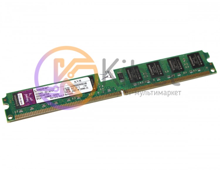 Модуль памяти 2Gb DDR2, 800 MHz (PC6400), Kingston, CL6, Slim (KVR800D2N5K2 4G)