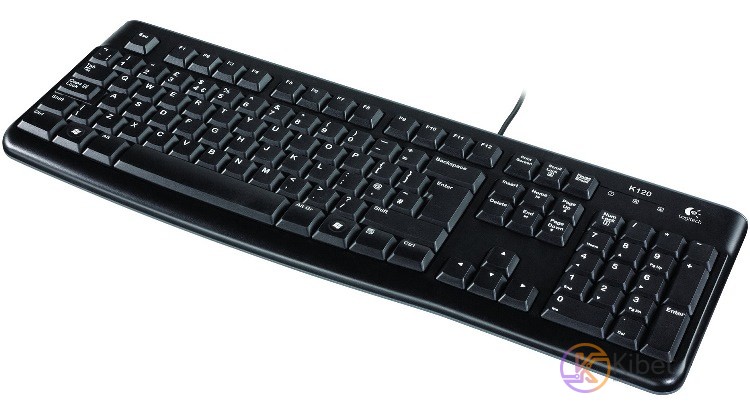 Клавиатура Logitech K120, Black, USB, стандартная, 104 кнопки, русская раскладка