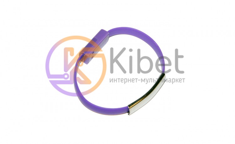 Кабель USB - microUSB, Purple, 20 cм, в виде браслета на руку