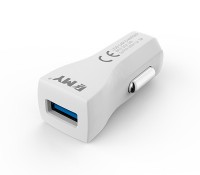 Автомобильное зарядное устройство EMY, White, 1xUSB, 1A, кабель USB - iPhone5