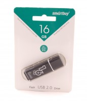USB Флеш накопитель 16Gb Smartbuy Glossy series Black SB16GBGS-K
