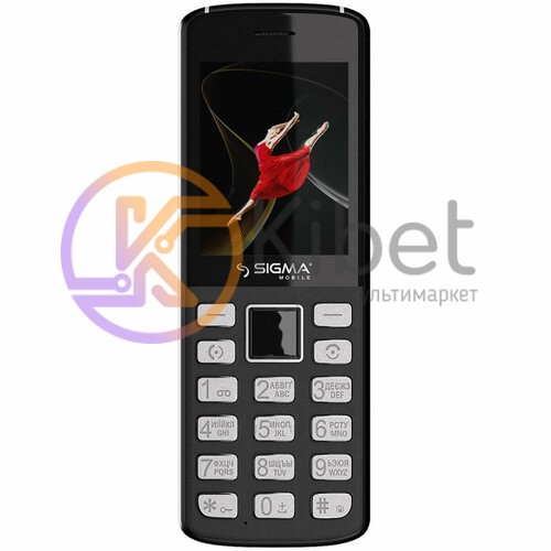 Мобильный телефон Sigma mobile X-style 24 Onyx Grey, 2 Mini-Sim, дисплей 2.4' цв