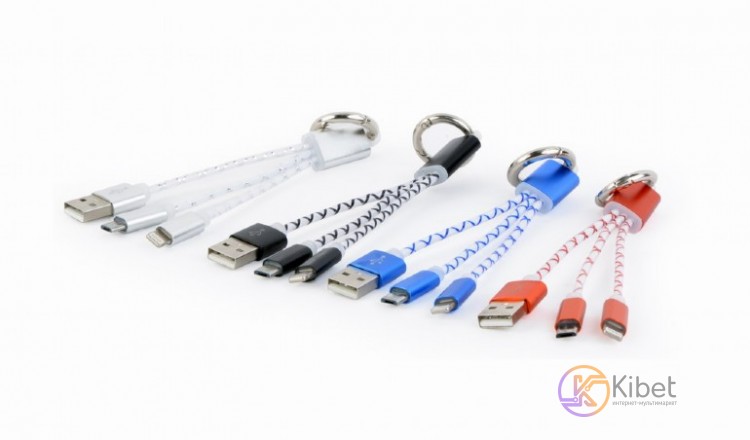 Кабель USB 2.0 - 0.1м BM-папа Lightning Micro USB Cablexpert CC-USB2-AM8PmB-01-M