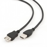 Кабель-удлинитель USB 3 м Cablexpert Black, позолоченные контакты (CCP-USB2-AMAF