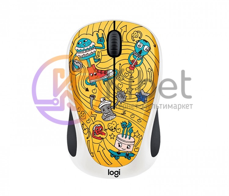 Мышь Wireless Logitech M238 (910-005056) Doodle Collection Go-Go Gold USB