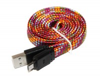Кабель USB - microUSB, Red, 1 м, Voltex smart, алюминевые коннектора, плетенны