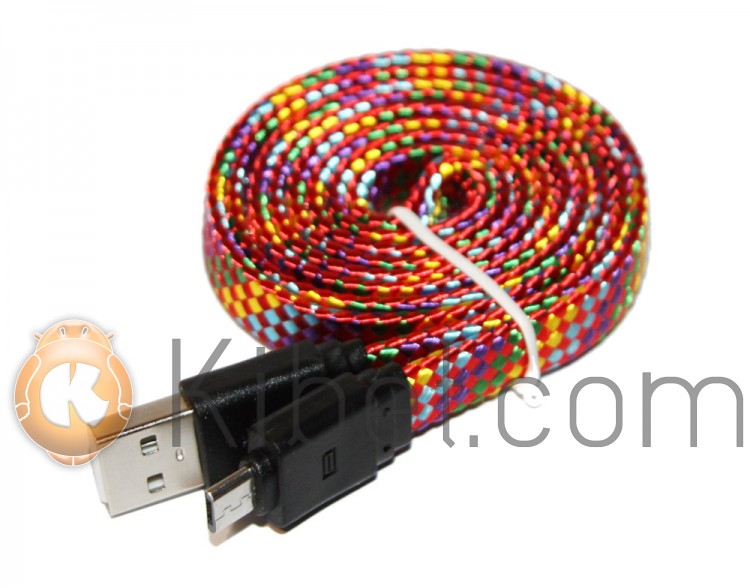 Кабель USB - microUSB, Red, 1 м, Voltex smart, алюминевые коннектора, плетенны