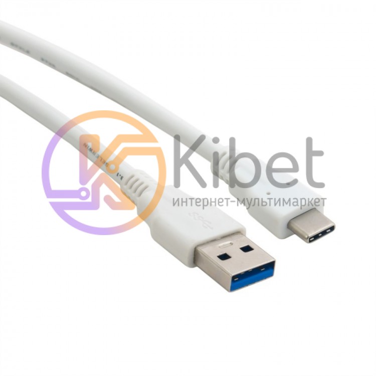 Кабель USB 3.0 AM (папа) - USB 3.1 Type C (папа), Extradigital, White, 1 м (KB