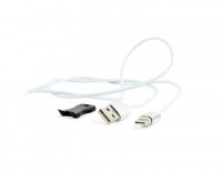 Кабель USB - USB Type-C 1 м Cablexpert White, с магнитным сменным разъемом (CC-U