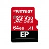 Карта памяти microSDXC, 64Gb, Class10 UHS-I U3, Patriot EP V30, R100MB s, SD ада