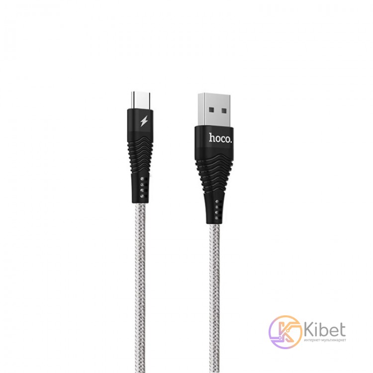 Кабель USB - USB 3.1 Type C, Hoco Unswerving steel braided, Black, 1 м (U32)