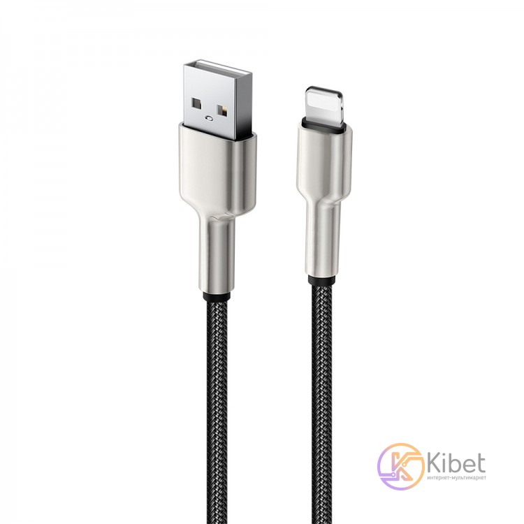 Кабель USB - Lightning 1 м ColorWay Black, 2.4A (CW-CBUL046-BK)