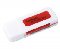 Card Reader внешний Merlion CRD-5RD, M2 microSD SDHC, Red