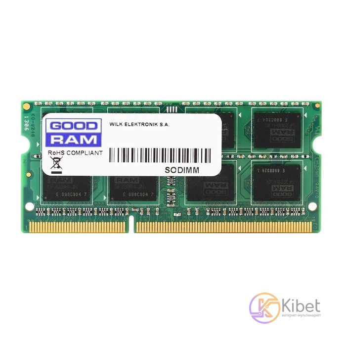 Модуль памяти SO-DIMM, DDR3, 8Gb, 1600 MHz, Goodram, 1.35V (GR1600S3V64L11 8G)