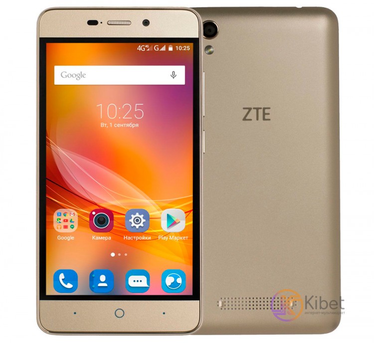 Смартфон ZTE Blade X3 Gold, 2 Sim, сенсорный емкостный 5' (1280х720) IPS, MediaT