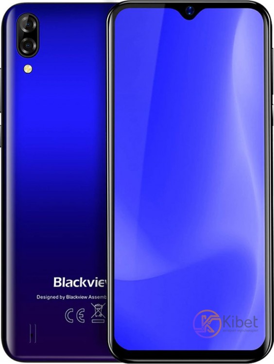 Смартфон Blackview A60 Blue, 2 Sim, сенсорный емкостный 6.1' (1132x540) IPS, Med