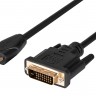 Кабель HDMI - DVI-D, 1.8 м, Black, 2E, позолоченные коннекторы (2E-W1701)