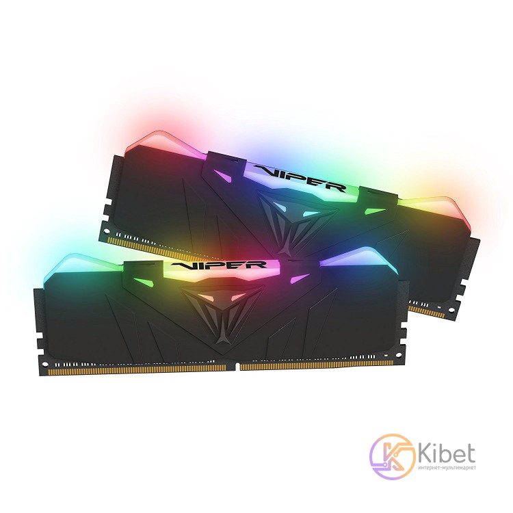 Модуль памяти 8Gb x 2 (16Gb Kit) DDR4, 3600 MHz, Patriot Viper RGB, Black, 16-18