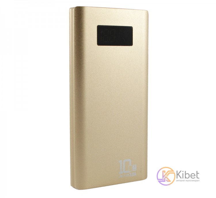 Универсальная мобильная батарея 10000 mAh, Aspor Q388 USB 3.0 (3.0A, 2USB) Gold