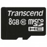 Карта памяти microSDHC, 8Gb, Class10, Transcend, без адаптера (TS8GUSDC10)