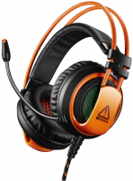 Наушники Canyon Corax, Black Orange, 2x3.5 мм USB, микрофон, динамики 50 мм, L