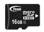 Карта памяти microSDHC, 16Gb, Class4, Team, SD адаптер (TUSDH16GCL403)
