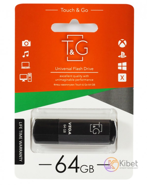 USB Флеш накопитель 64Gb T G 121 Vega series Grey (TG121-64GBGY)