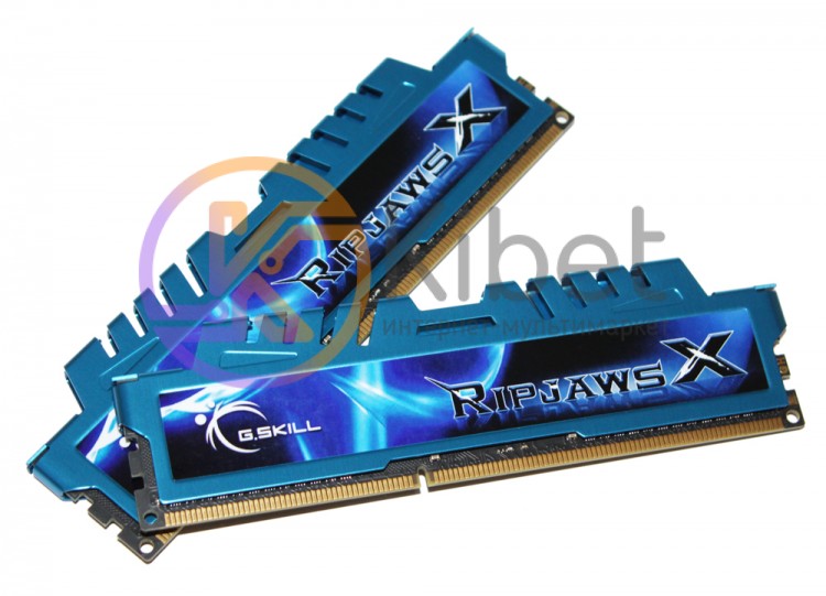 Модуль памяти 4Gb x 2 (8Gb Kit) DDR3, 1600 MHz, G.Skill RipjawsX, Blue, 9-9-9-24
