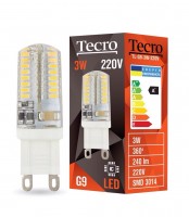 Лампа Tecro LED, G9, 3W (аналог 30Вт), 2700K, White, 240Lm, 360?, 220V (TL-G9-3W