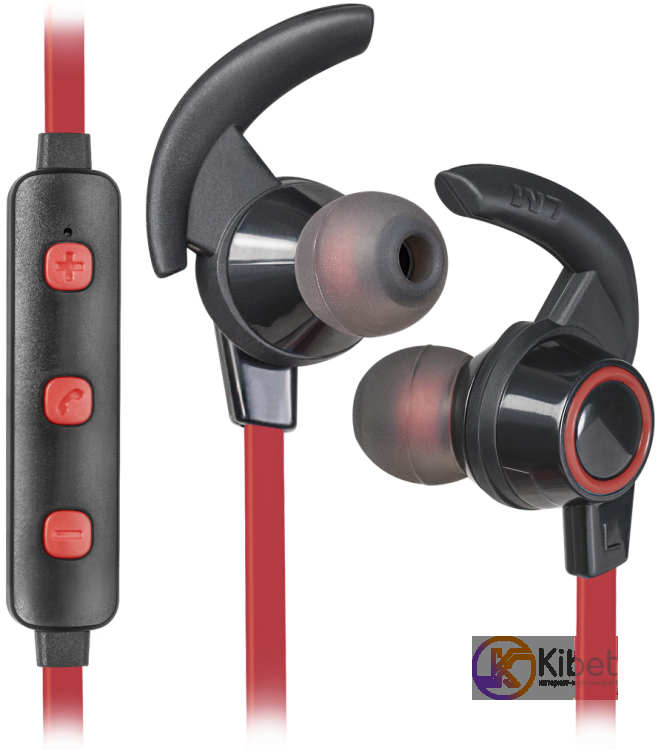 Наушники беспроводные Defender OutFit B725, Black Red, Bluetooth, микрофон, смен